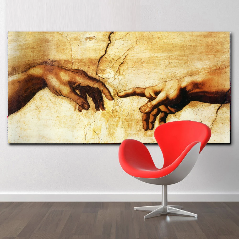 Настенный холст для домашнего декора HD Печатный постер Adam Hand of God картина