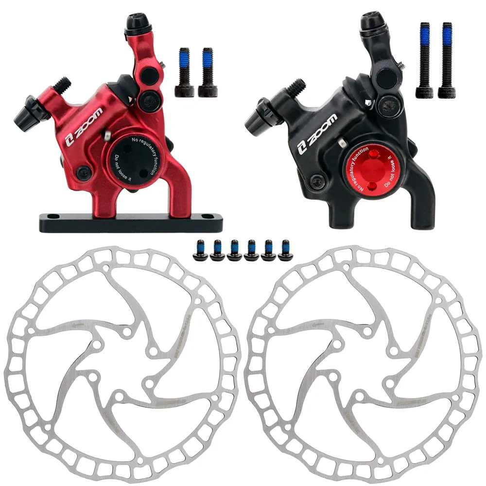 Комплект механических дисковых тормозов ZOOM анодированный зажим дисковые