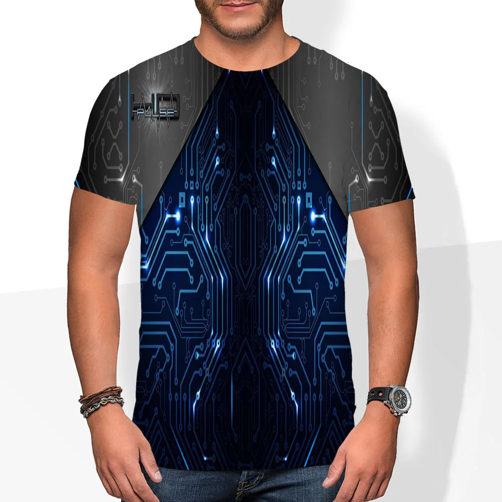 

Summer 2021 New Motherboard pattern 3D digital Printing T-Shirt men's children polyester oversized T-shirt O-neck Harajuku Top