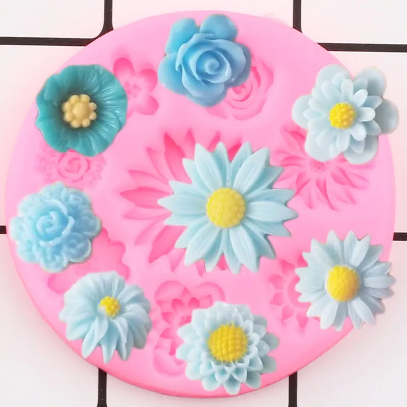 Силиконовые формы в виде цветка ромашки розы Мак кекс Топпер помадка сделай сам