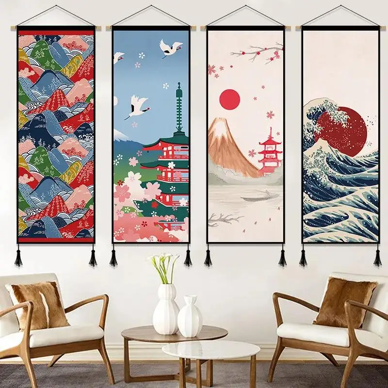 

Японские картины на холсте Ukiyoe, настенные картины для домашнего декора, постеры, винтажные картины для гостиной, спальни, декоративные эстетические настенные картины