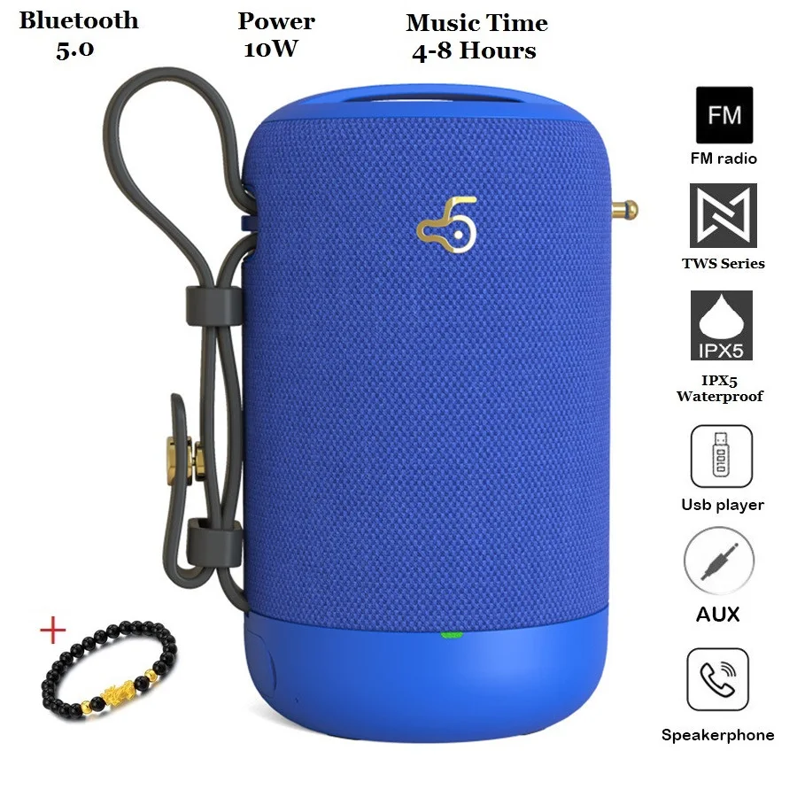 HIFI FM радио IPX5 Водонепроницаемый Bluetooth 5 0 динамик беспроводной сабвуфер USB s