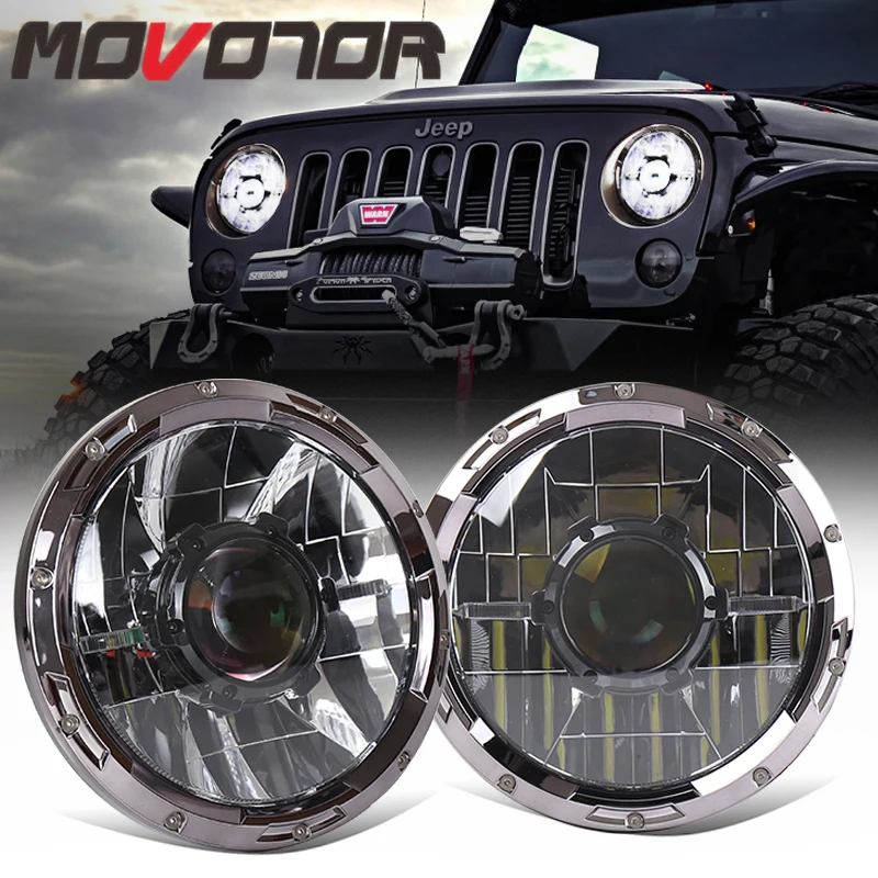 Светодиодные фары MOVOTOR 45 Вт с лазерным комбинированным освещением, 7-дюймовые фары для Niva 4x4 Suzuki