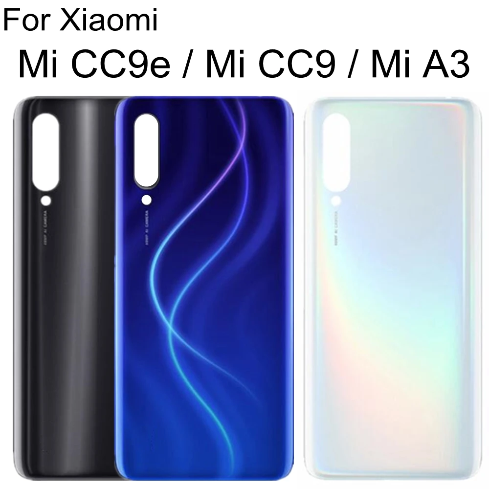 

For Xiaomi Mi A3 Back Battery Cover Mi 9 Lite CC9 CC9e Rear Housing Door Glass Panel Case Battery Cover Rear Housing Replace