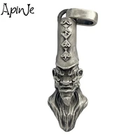 apinje 925 sterling silver necklace pendant personality creative fashion ghost jewelry black and white impermanence biker men je