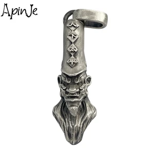 Apinje 925 Sterling Silver Necklace Pendant Personality Creative Fashion Ghost Jewelry Black And White Impermanence Biker Men Je