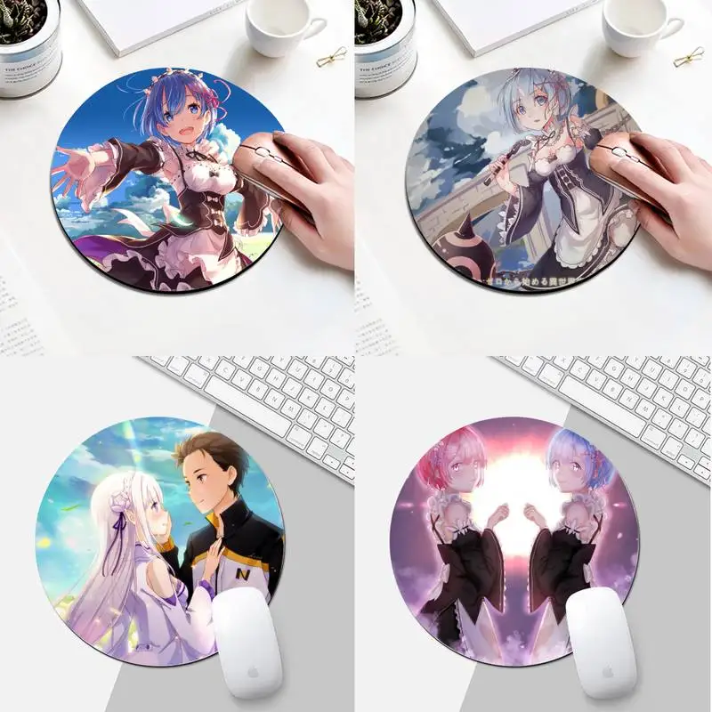 

Yinuoda Re zero DIY Design Pattern Game mousepad Round Desk Gamer Gaming Mat For PC Laptop Round Mouse Pad