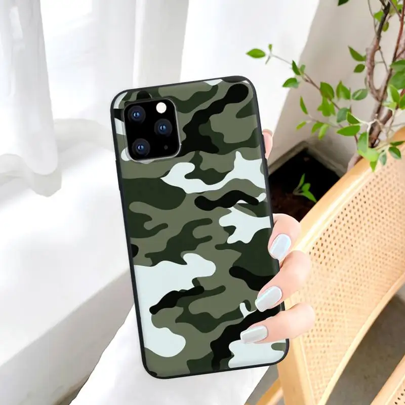 Camouflage Pattern Camo Military Black Silicone Phone Case For IPhone 12 11 Pro Max Xs X Xr 7 8 6 6s Plus 5 5s Se 2020 Cover
