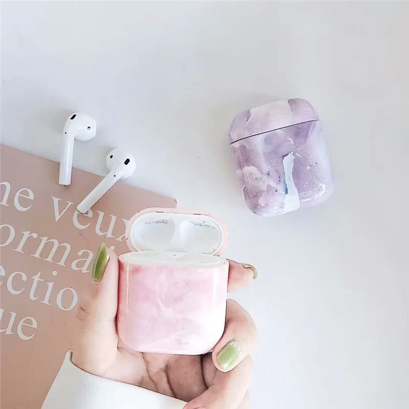 Case For Airpods Cover Marble Cute Apple 2 1 Accessories Headphone Air Pods Coque Earphone | Электроника