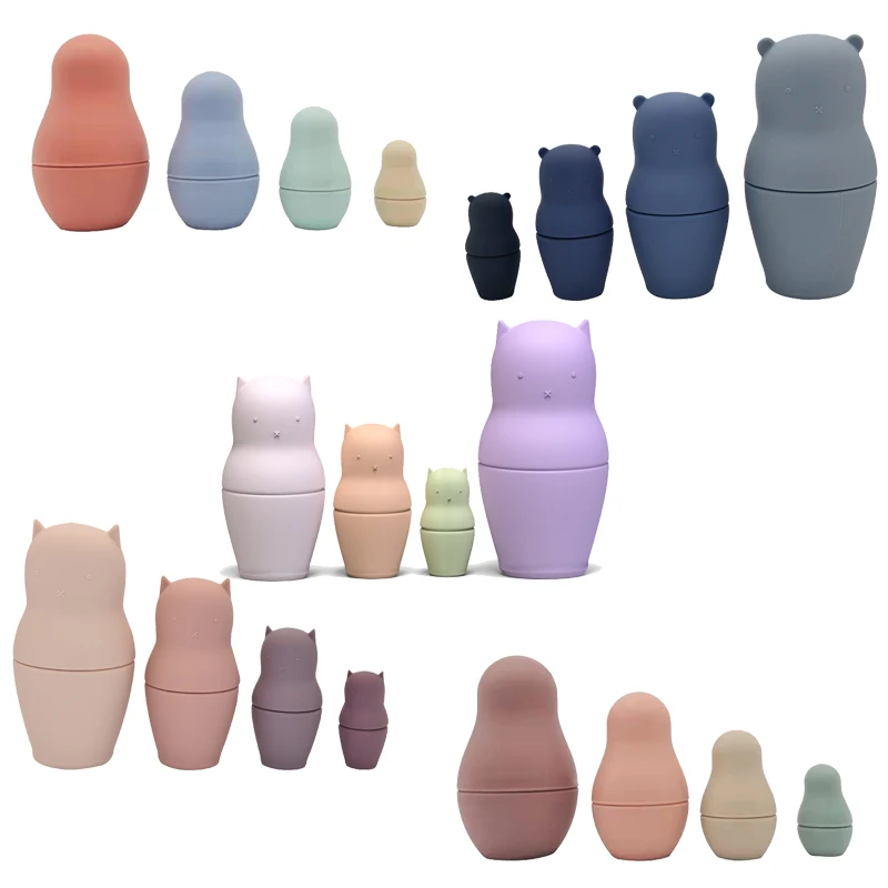 

Baby Silicone Matryoshka Toy Baby Intellectual Educational Doll Gift Montessori Materials
