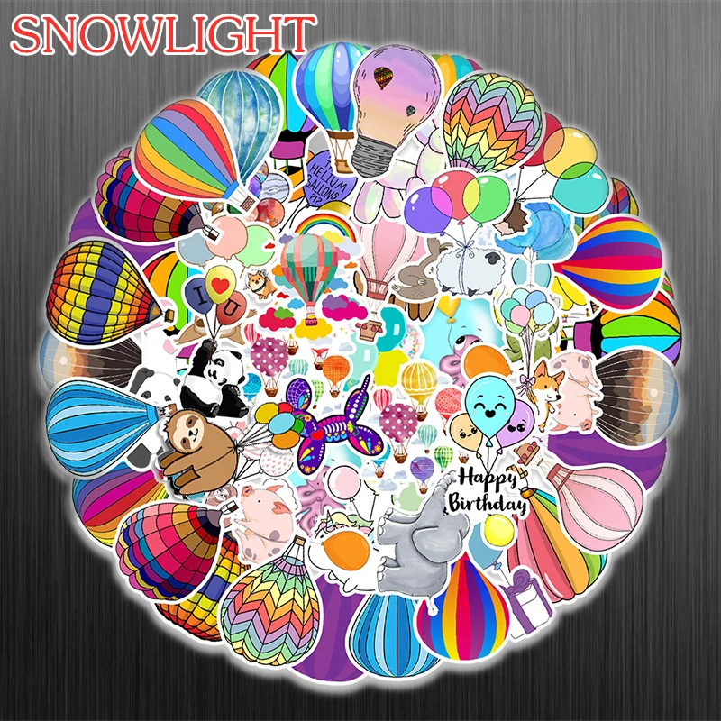 10/50 Pcs/pack Hot Air Balloon Cartoon Animal Pet Cute Stickers For Decals Laptop Case Helmet Mixed Kids Luggage Skateboard