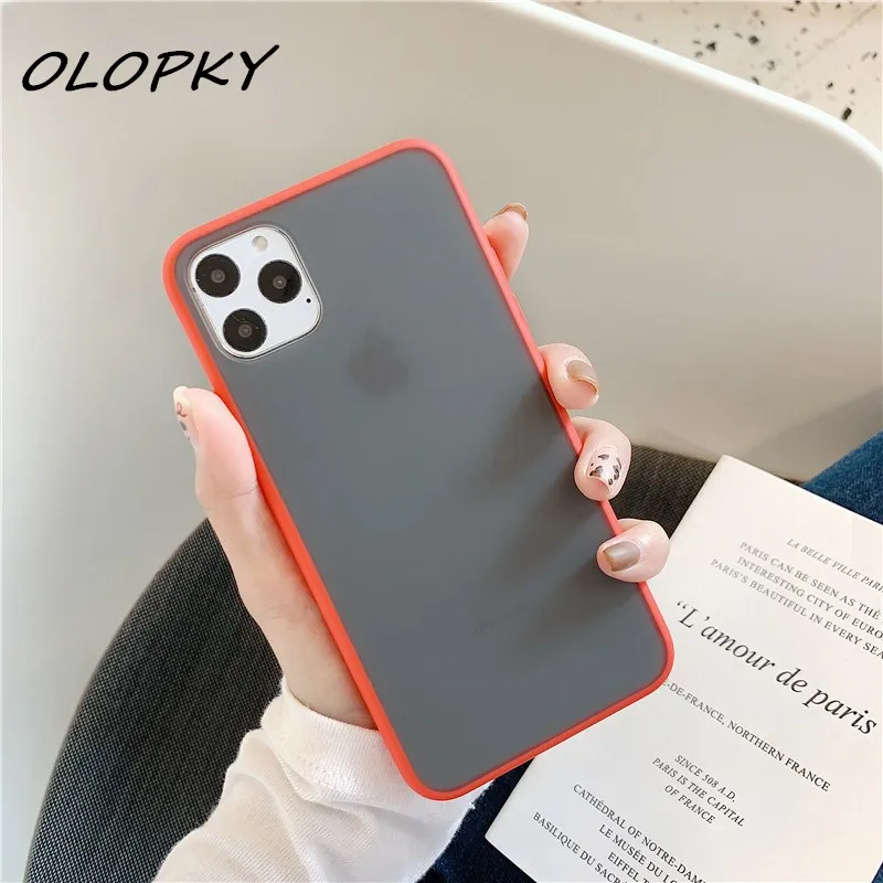 Сплошной цвет простой прозрачный корпус ультра тонкий матовый чехол для iPhone Max XR X