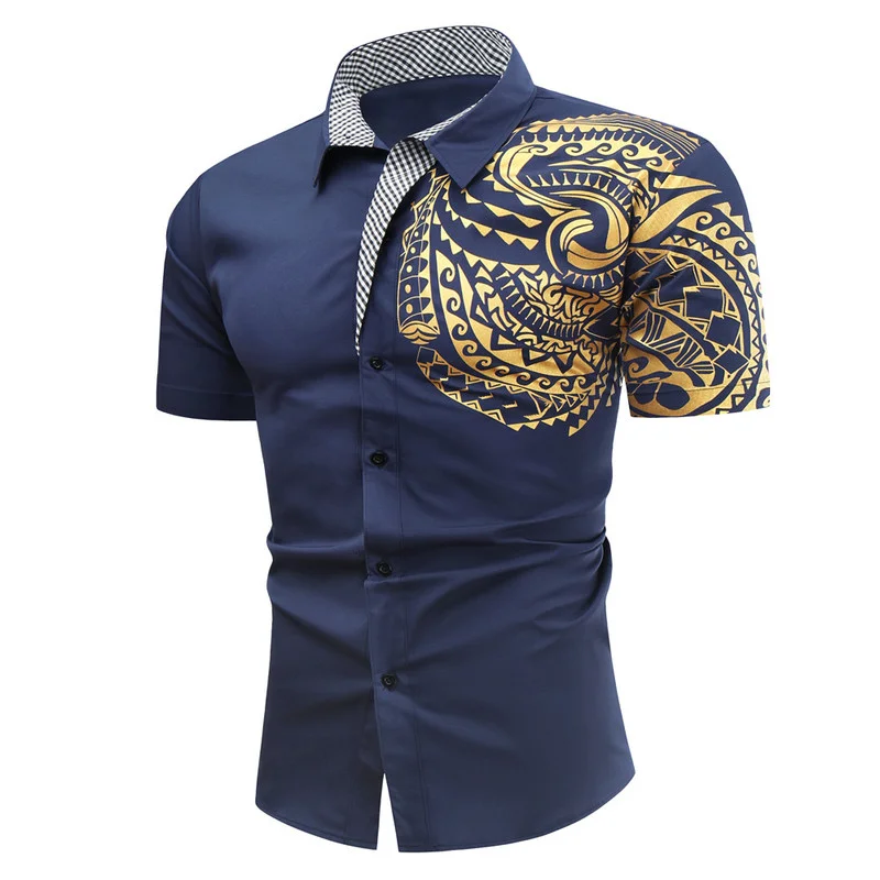

Men's Short-sleeved Shirts 2021 Summer New Print Fashion Casual Streetwear High Quality Plus Size Men's Clothing Tops Shirts
