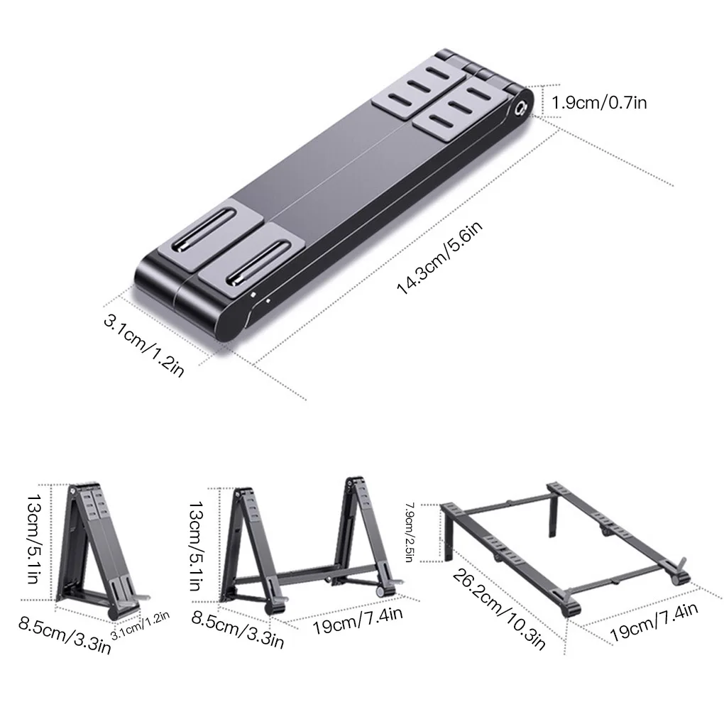 

Foldable Laptop Stand Portable Aluminum Alloy Laptop Folding Holder Mini Cooling Stand