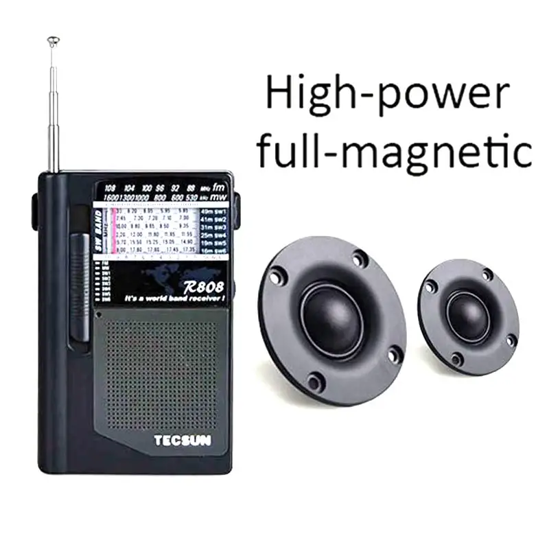 TECSUN R-808 портативное радио FM/MW/SW Полнодиапазонный мини-динамик Ретро Радио FM: 87-108 MHz/MW: 525-1610 kHz/SW1-6: 5,80-18,12 MHz радио