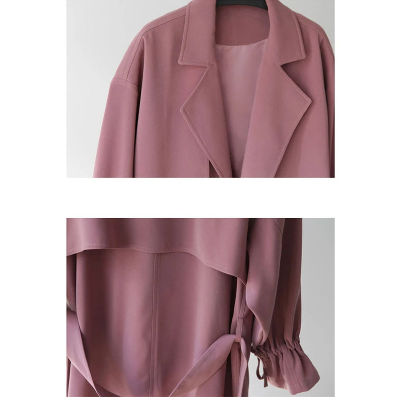 2021 Весна Осень корейский стиль винтажный Свободный Длинный плащ женский