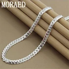 Ожерелье из серебра 925 пробы с боковыми дорожками 5 мм, цепочка 182024 дюйма для женщин и мужчин, Модная бижутерия в подарок