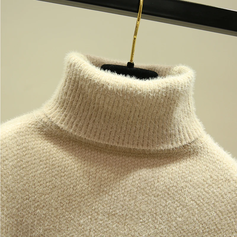 Женская Толстая водолазка Fitaylor теплый вязаный свитер эластичный Однотонный