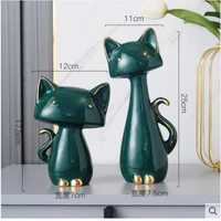 2021 creative nordic style ceramic cat crafts home office desktop decoration crafts birthday gifts