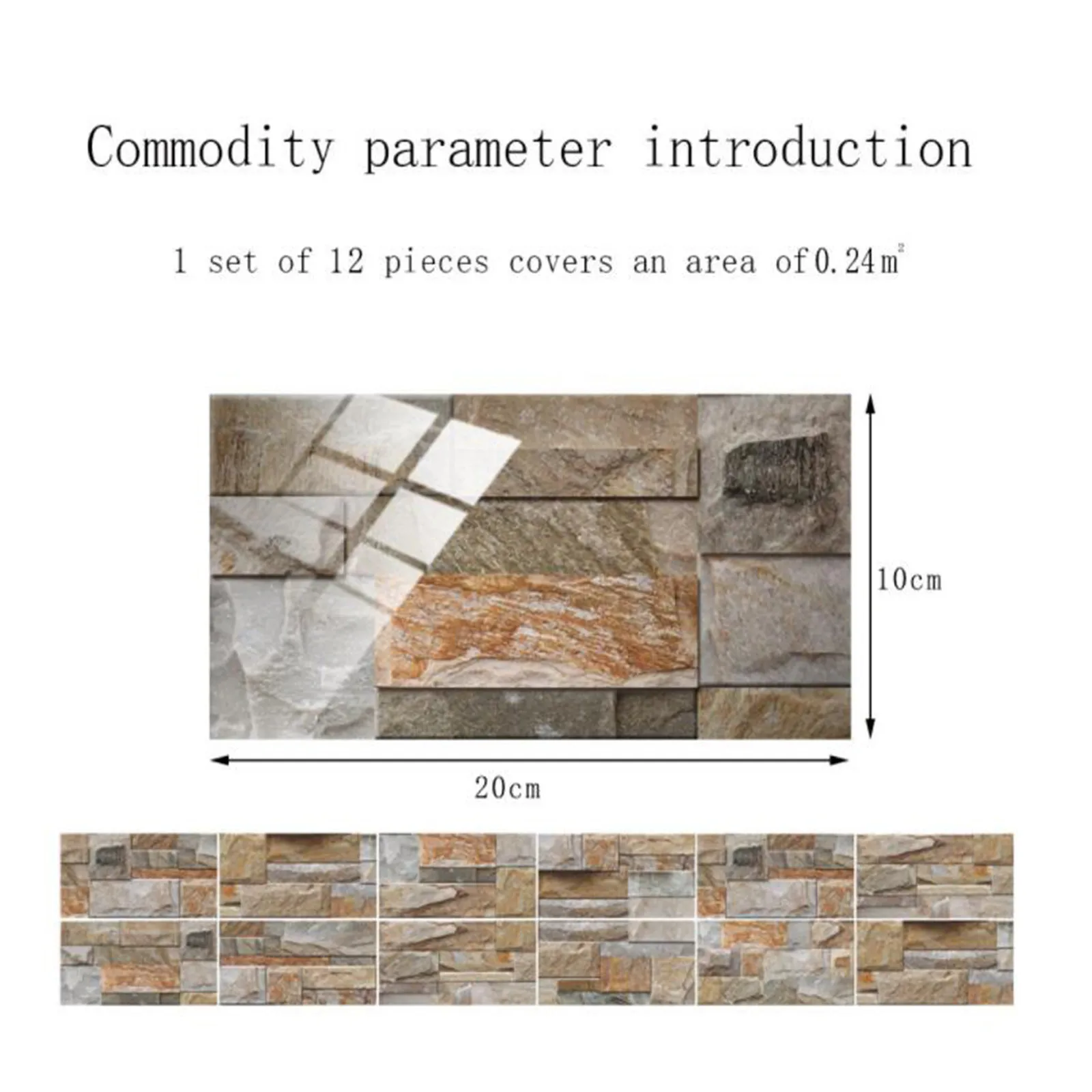 

New Ceramic Paste Wall Paste Brick Grain Crystal Film Ceramic Tile Paste Sticker Brick pattern crystal film shiny tile sticker
