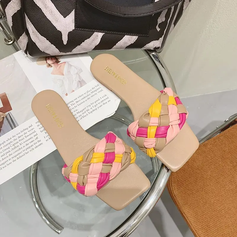 

Rubber Flip Flops Shoes Woman 2021 Low Slippers Casual Pantofle Multicolored Sandals Hawaiian Luxury New Flat Summer Slides Basi
