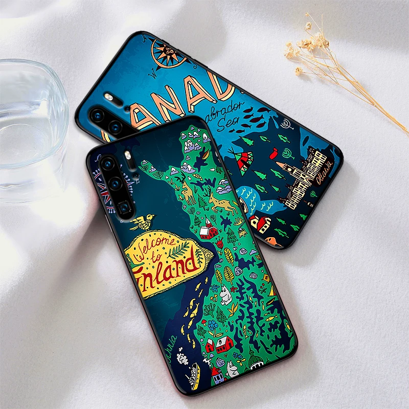 Animals World Map North Case For HuaweiY9 Prime 2019 Mate 10 20 Pro Nova2 3 4 Lite Nova 2i 3i 5i Y6 Y7 2018 Coque Funda | Мобильные