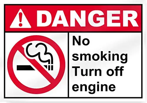 

Vintage Look Replica Metal Sign 8x12Inch,No Smoking Turn Off Engine Danger Sign,for Garage Home Garden Store Bar café Eas