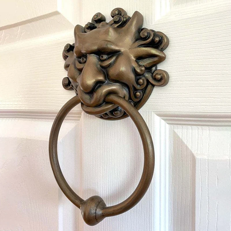 Винтаж смолы дверные молотки Doorknocker Дракон уход за кожей лица ворота Ручка