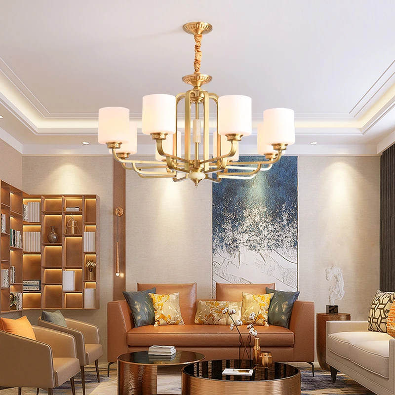 

full copper Modern chandelier lamps ceiling lamp gold lighting 6 lights Nordic home decoration