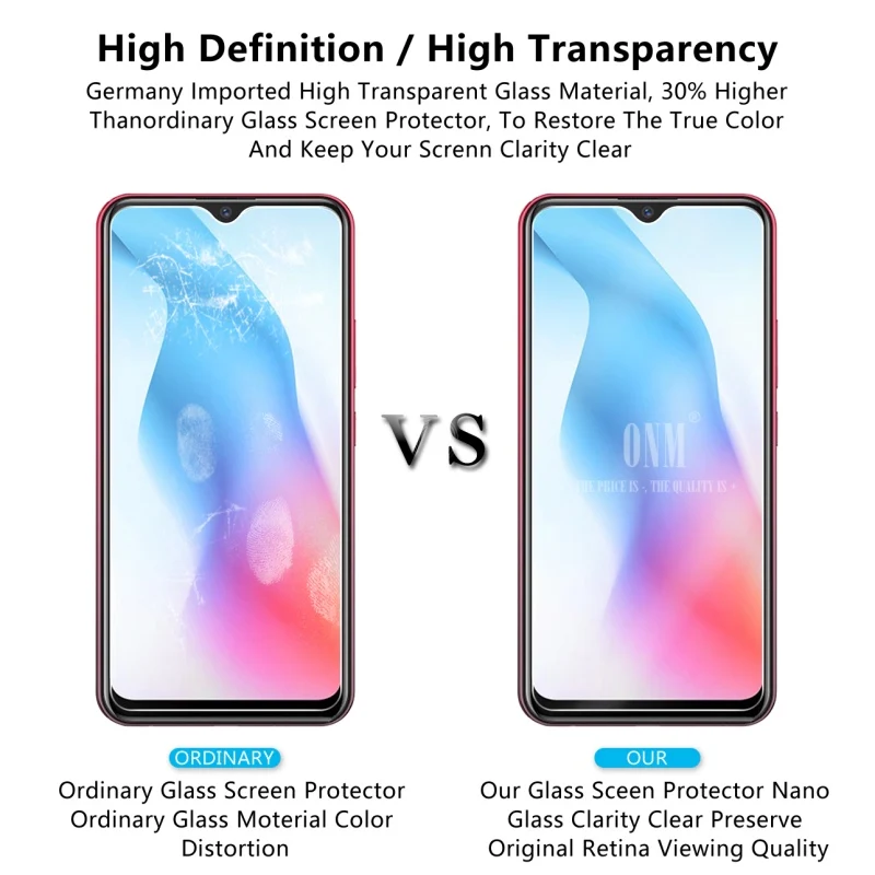 2 шт закаленное стекло для vivo Y3 Стандартная Стеклянная Защитная пленка экрана