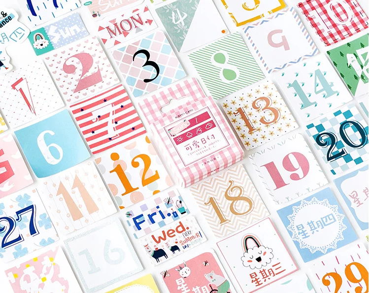 

Lovely date decorative sticker(1pack=45pieces)