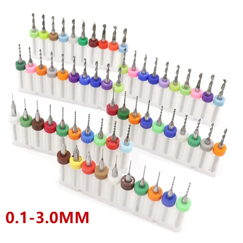 

10pcs/Set 0.1mm-3.0mm High Quality Hard Alloy PCB Print Circuit Board Carbide Micro Drill Bits Tool 0.1mm 3.0mm For SMT CNC