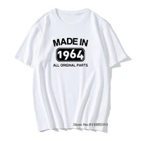 made in 1964 birthday man t shirt 57 years present graphic unique cotton tshirts retro round neck father grandad tops tees