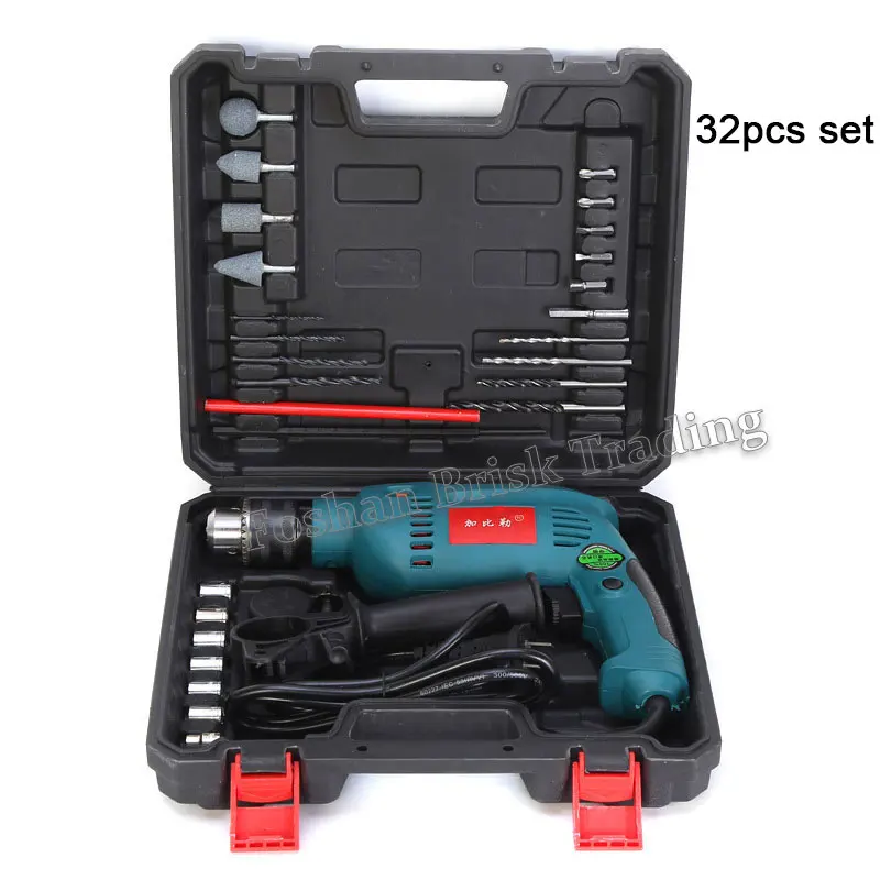 32 шт. 220 В ударная электрическая дрель набор электроинструментов