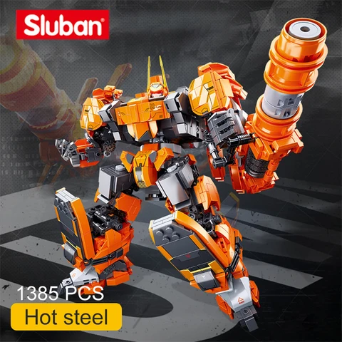Строительные блоки Sluban City, отряд Альфа, робот-истребитель, механический конструктор, серия «милитари войны», 3D модели, фигурки «сделай сам», игрушки для мальчиков