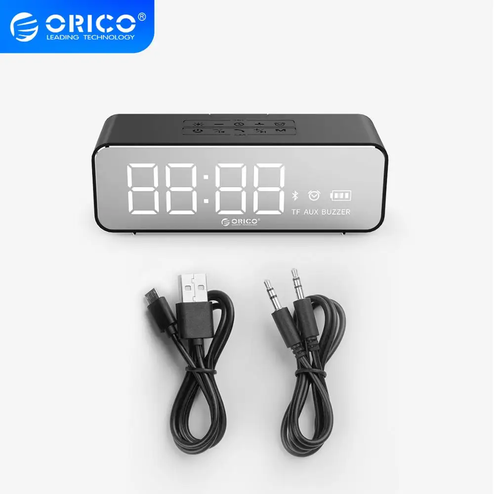 Портативный беспроводной Bluetooth динамик ORICO стереозвук с будильником зеркальный