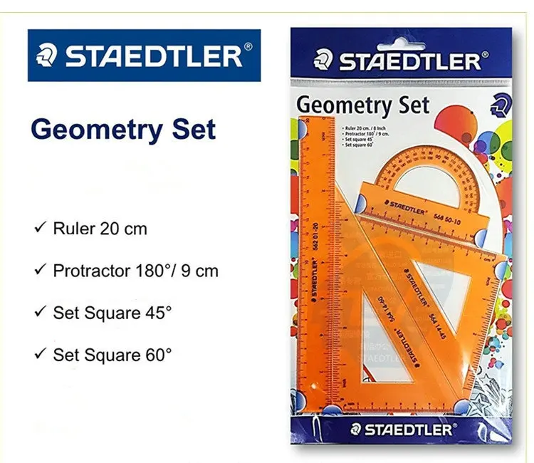 Staedtler 569 разноцветная прямая Линейка/транспортир/набор квадратных наборов для