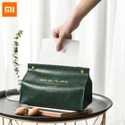 Кожаный Настольный футляр для салфеток Xiaomi, контейнер для туалетной бумаги с защитой от влаги, держатель для салфеток для дома и офиса, прочный контейнер для хранения