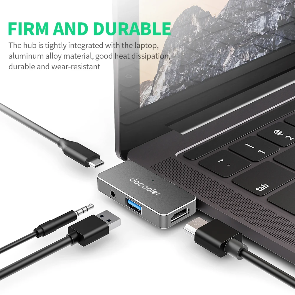 Адаптер docooler USB Type-C Hub со стандартной зарядкой 3 0 и 5 мм разъем для Наушников