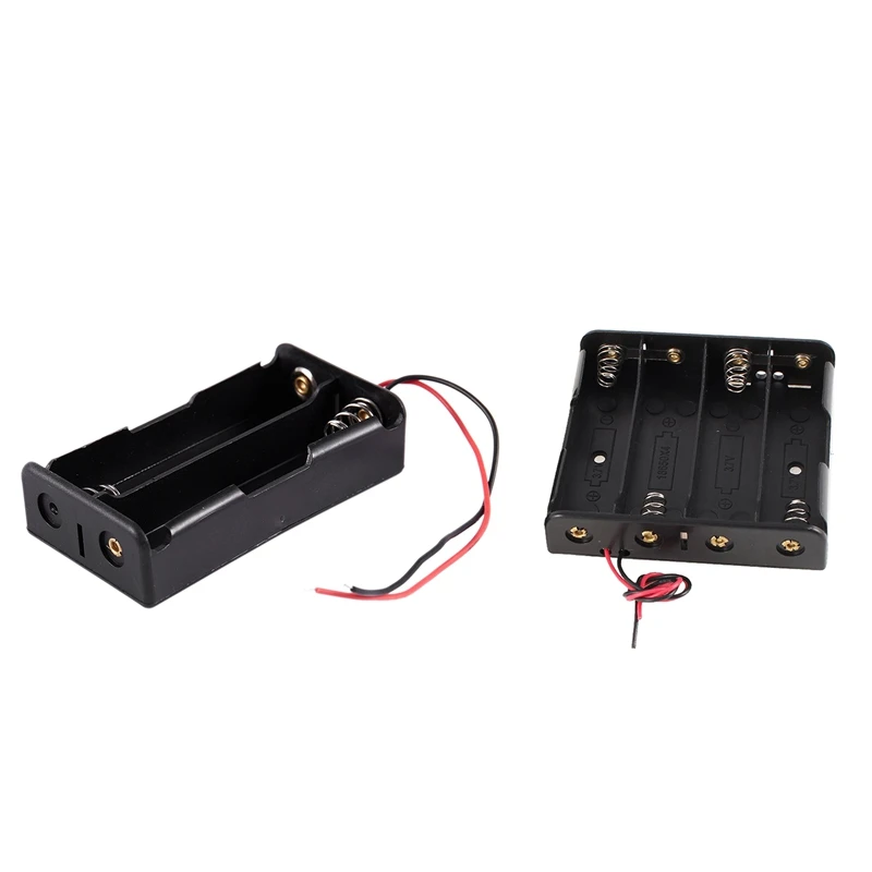 Черный пластиковый держатель для батарей 2 шт. чехол с проводом 4x18650 14 8 в и 3 черный