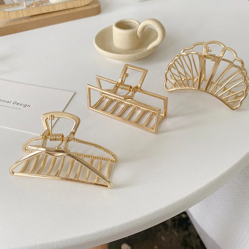 Женский зажим для волос AOMU винтажный металлический золотого цвета с