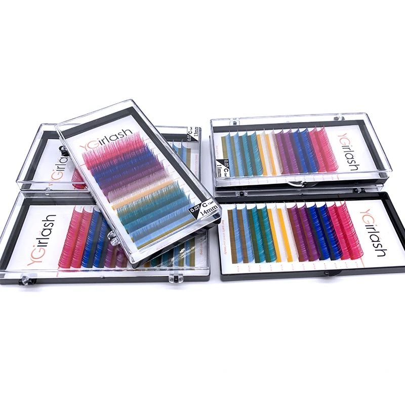 Розовый Фиолетовый Синий Белый 6 цветов смешанный цвет Мега объем ресниц