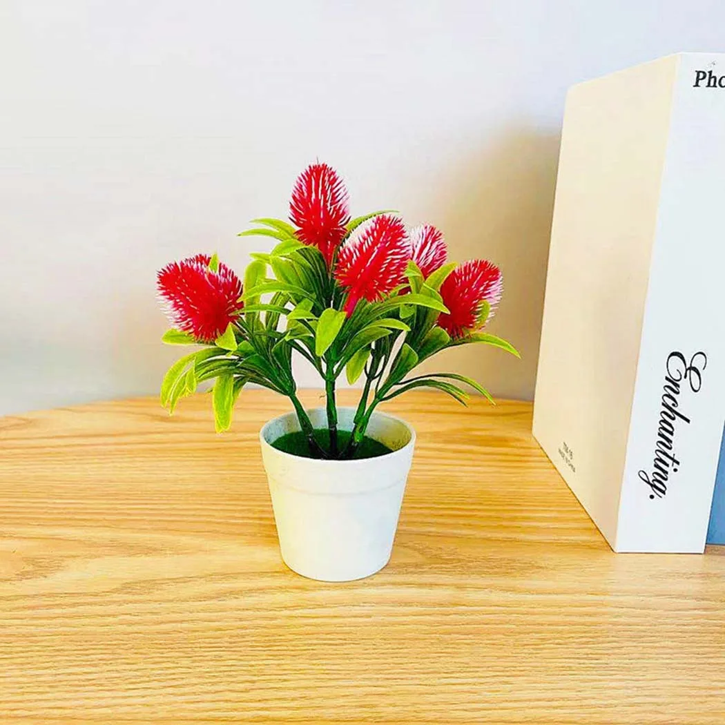 

Pink Purple White Red Yellow Sunset Red Real Potted Plants 7 Big Pine Cones Fake Flower Potted Artificial Flower Ornaments
