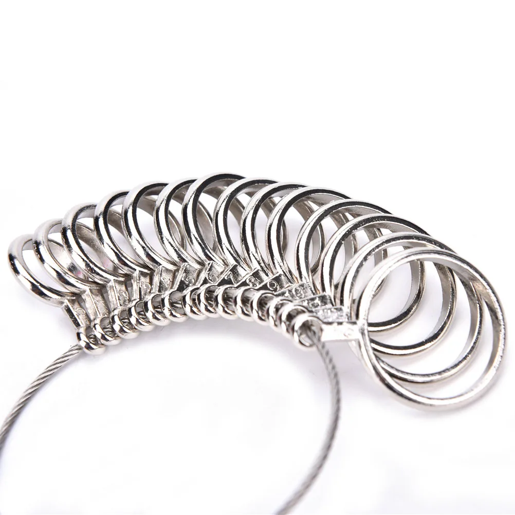 

14 шт., серебряное кольцо, размер пальца, измерительная палка, металлическое кольцо, оправка, размер США 0-13, новое поступление