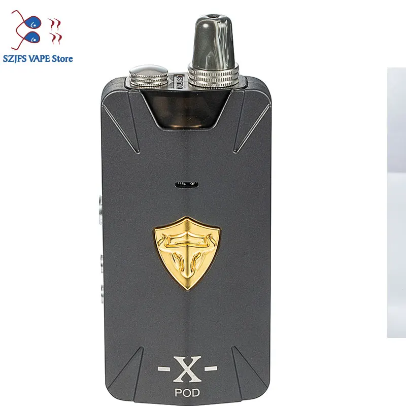 Горячая Телец X Pod-Сетчатая катушка комплект djustable воздушный поток RBA pod система 2 мл 1000 мАч 25 Вт pod mod комплект Vaping Vape Танк vs THC RDA rdta - Цвет: Серый