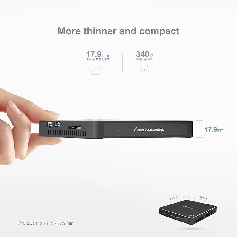 Мини-ПК Beelink Gemini T34 win10 без вентилятора intel N3450 8 Гб 128/256/512 ГБ SSD 1000 Мбит/с BT 4 0