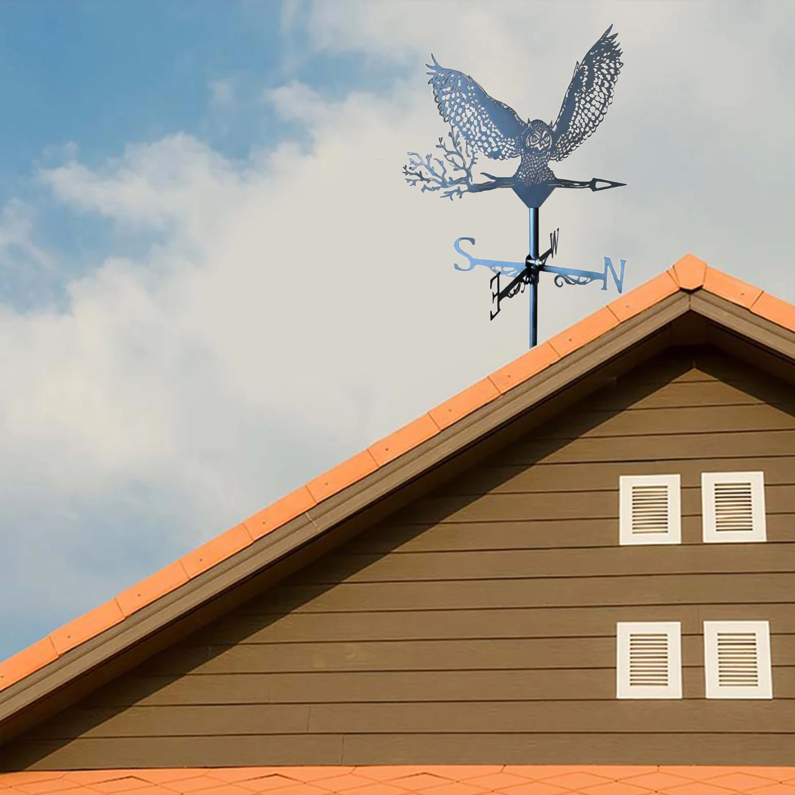 

Iron Craft Roof Weather Vane with Animal Windmills Ornament Weathervane