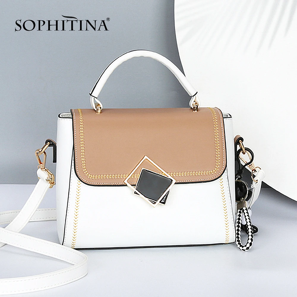 SOPHITINA модные женские сумки на плечо металлическая сумка с клапаном молнии