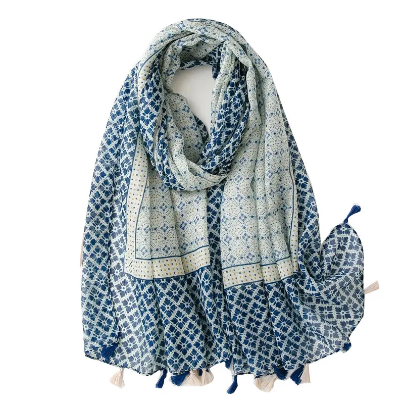 

2021 хлопок на ощупь шелковые шарфы летние женские шали печати высокое качество хиджаб шарф оптовая продажа пашмины платок для волос