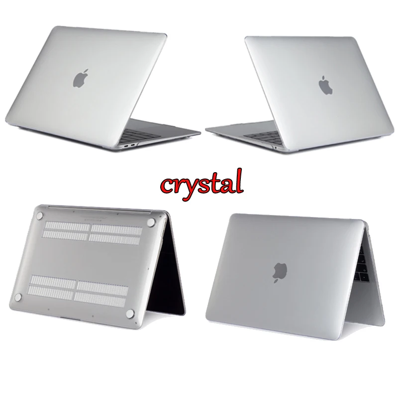 crystal Transparent Кристально прозрачный жесткий защитный чехол для Macbook Air retina Pro 13 15 Touch Bar A2159 A1706 A1707 A1990 AIR 13 A1932 - Цвет: crystal Transparent